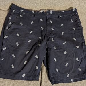 Stylish Navy Pineapple Print Men's Shorts